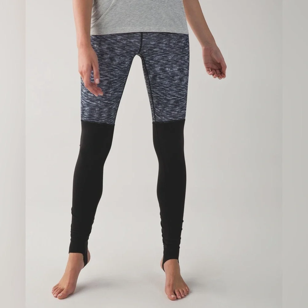 Lululemon Wunder Under Pant *Stirrup Dramatic Static White Black